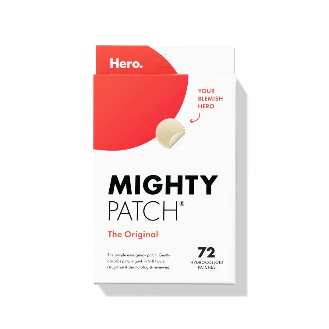 mighty patch original hero cosmetics | hydrocolloid pimple patch | overnight acne spot treatment | clear skin blemish patch | invisible acne sticker | hero cosmetics acne patch | pimple healing hydrocolloid patch | gentle acne care patch | protective spot treatment patch | discreet blemish patch for day and night