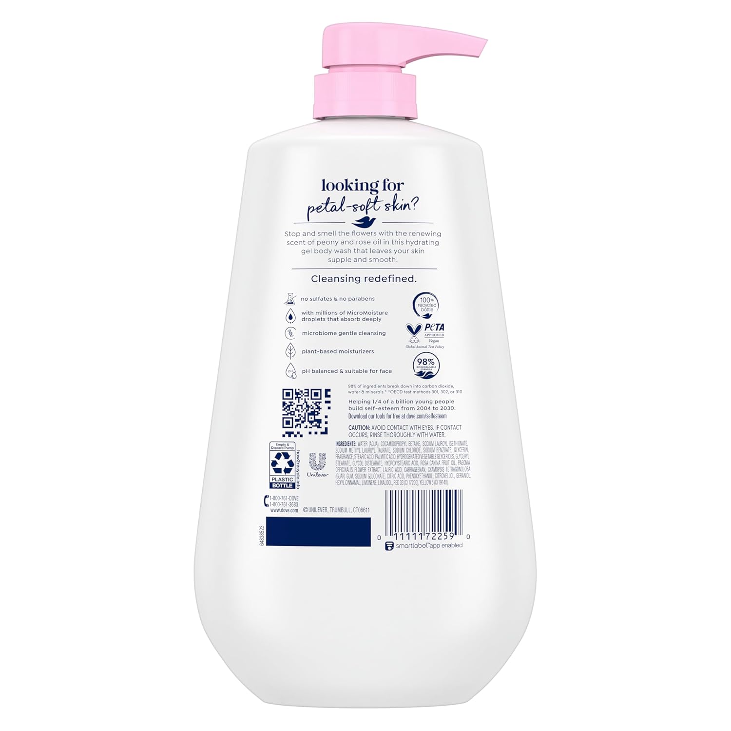 Dove Body Wash Deep Moisture for 24hr Lotion-Soft Skin Moisture Moisturizing Skin Cleanser with No Sulfates No Parabens 30.6 oz