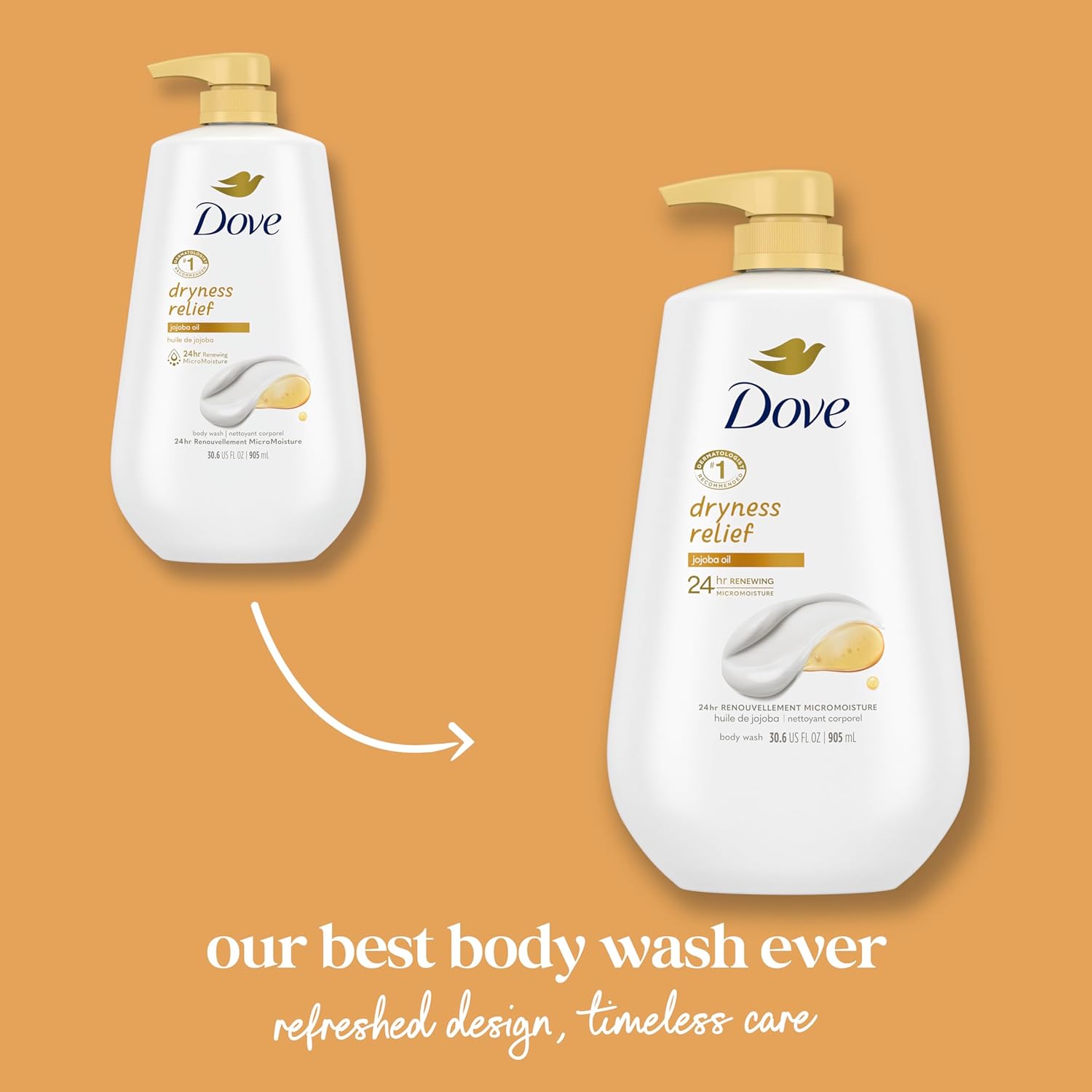 Dove Body Wash Deep Moisture for 24hr Lotion-Soft Skin Moisture Moisturizing Skin Cleanser with No Sulfates No Parabens 30.6 oz