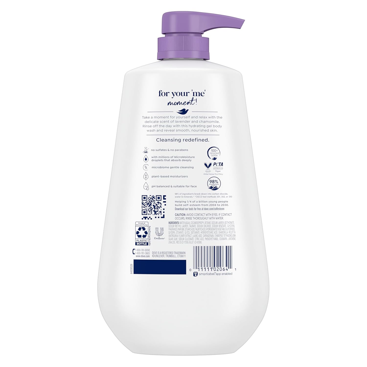 Dove Body Wash Deep Moisture for 24hr Lotion-Soft Skin Moisture Moisturizing Skin Cleanser with No Sulfates No Parabens 30.6 oz