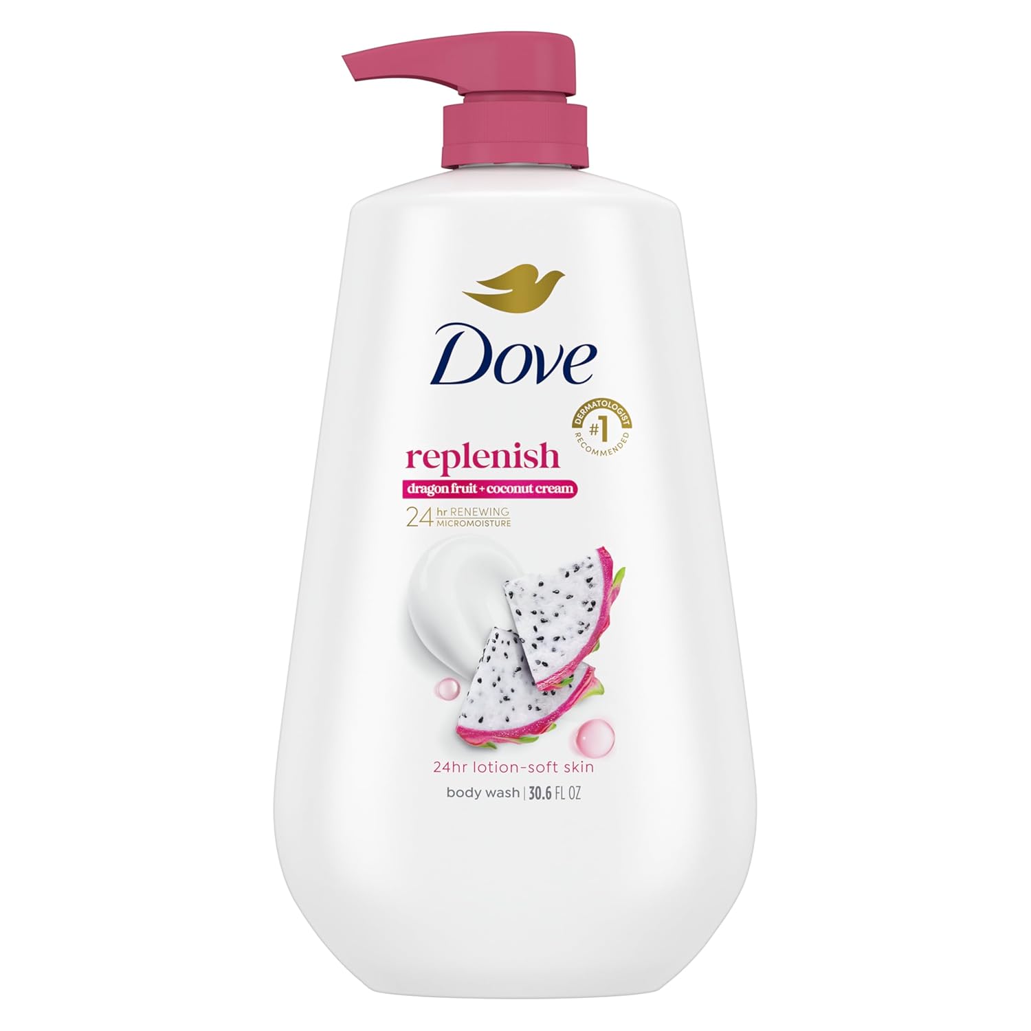 Dove Body Wash Deep Moisture for 24hr Lotion-Soft Skin Moisture Moisturizing Skin Cleanser with No Sulfates No Parabens 30.6 oz