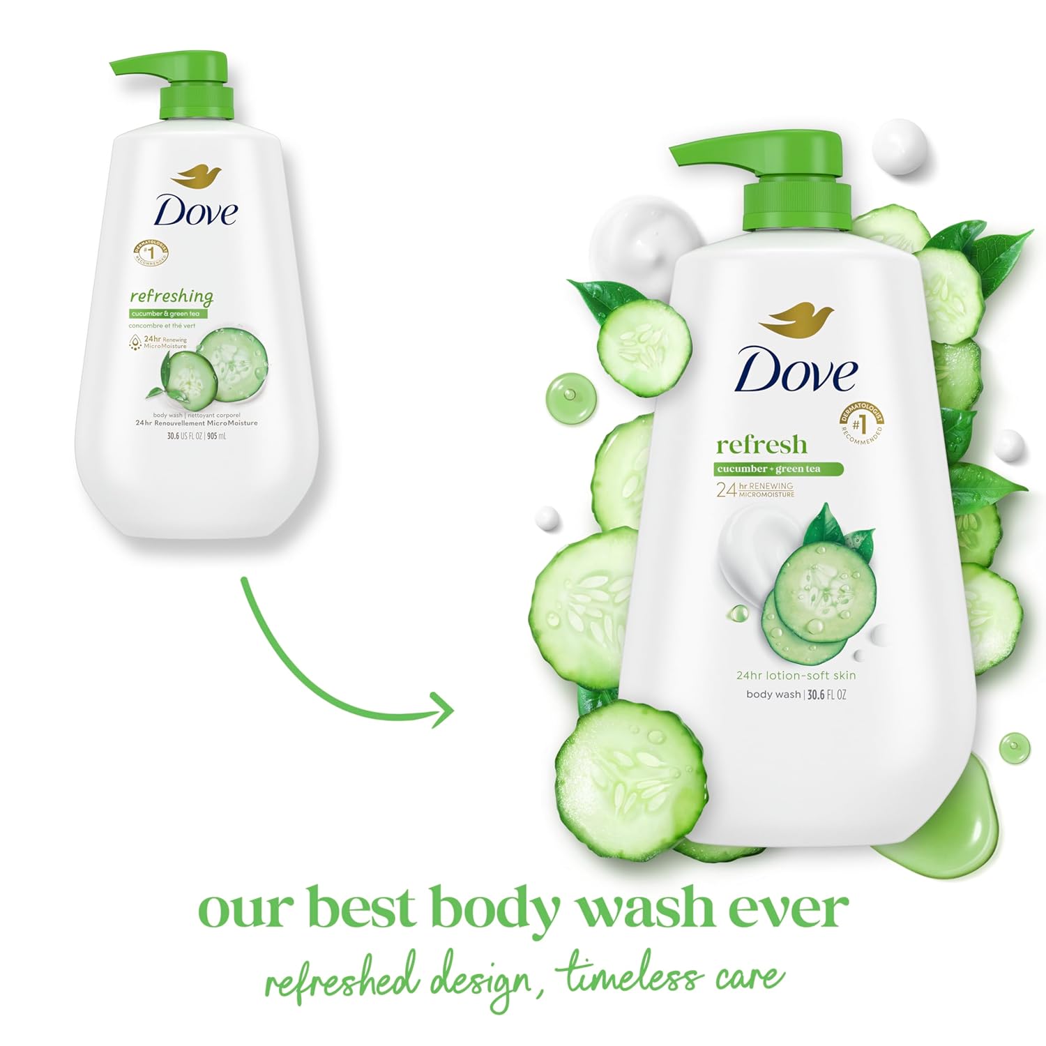 Dove Body Wash Deep Moisture for 24hr Lotion-Soft Skin Moisture Moisturizing Skin Cleanser with No Sulfates No Parabens 30.6 oz