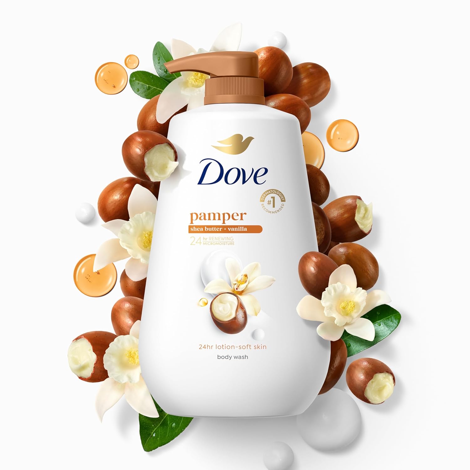 Dove Body Wash Deep Moisture for 24hr Lotion-Soft Skin Moisture Moisturizing Skin Cleanser with No Sulfates No Parabens 30.6 oz