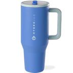 HydroJug Traveler - 40 oz Water Bottle with Handle & Flip Straw - Fits in Cup Holder, Leak Resistant Tumbler-Reusable Insulated Stainless Steel & Rubber Base - Gifts for Women & Men, Cape Cod