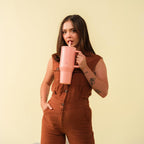 HydroJug Traveler - 40 oz Water Bottle with Handle & Flip Straw - Fits in Cup Holder, Leak Resistant Tumbler-Reusable Insulated Stainless Steel & Rubber Base - Gifts for Women & Men, Cape Cod