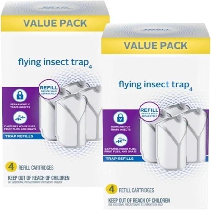 Zevo Flying Insect Trap & Cartridge - Plug in Fly Trap & Indoor Bug Catcher for Gnats, House & Fruit Flies - Mess-Free - Use in Any Room - Uses Blue & UV Light (1 Plug in Device & 1 Cartridge)