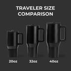 HydroJug Traveler - 40 oz Water Bottle with Handle & Flip Straw - Fits in Cup Holder, Leak Resistant Tumbler-Reusable Insulated Stainless Steel & Rubber Base - Gifts for Women & Men, Cape Cod