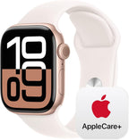 Apple Watch Series 10 [GPS 42mm case] Smartwatch with Rose Gold Aluminium Case with Light Blush Sport Band - S/M. Fitness Tracker, ECG App, Always-On Retina Display, Water Resistant