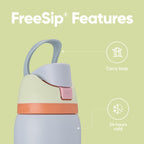 Owala Kids FreeSip Insulated Stainless Steel Water Bottle with Straw for Sports, Travel, and School, BPA-Free Sports Water Bottle, 16 oz, Celestial Sphere