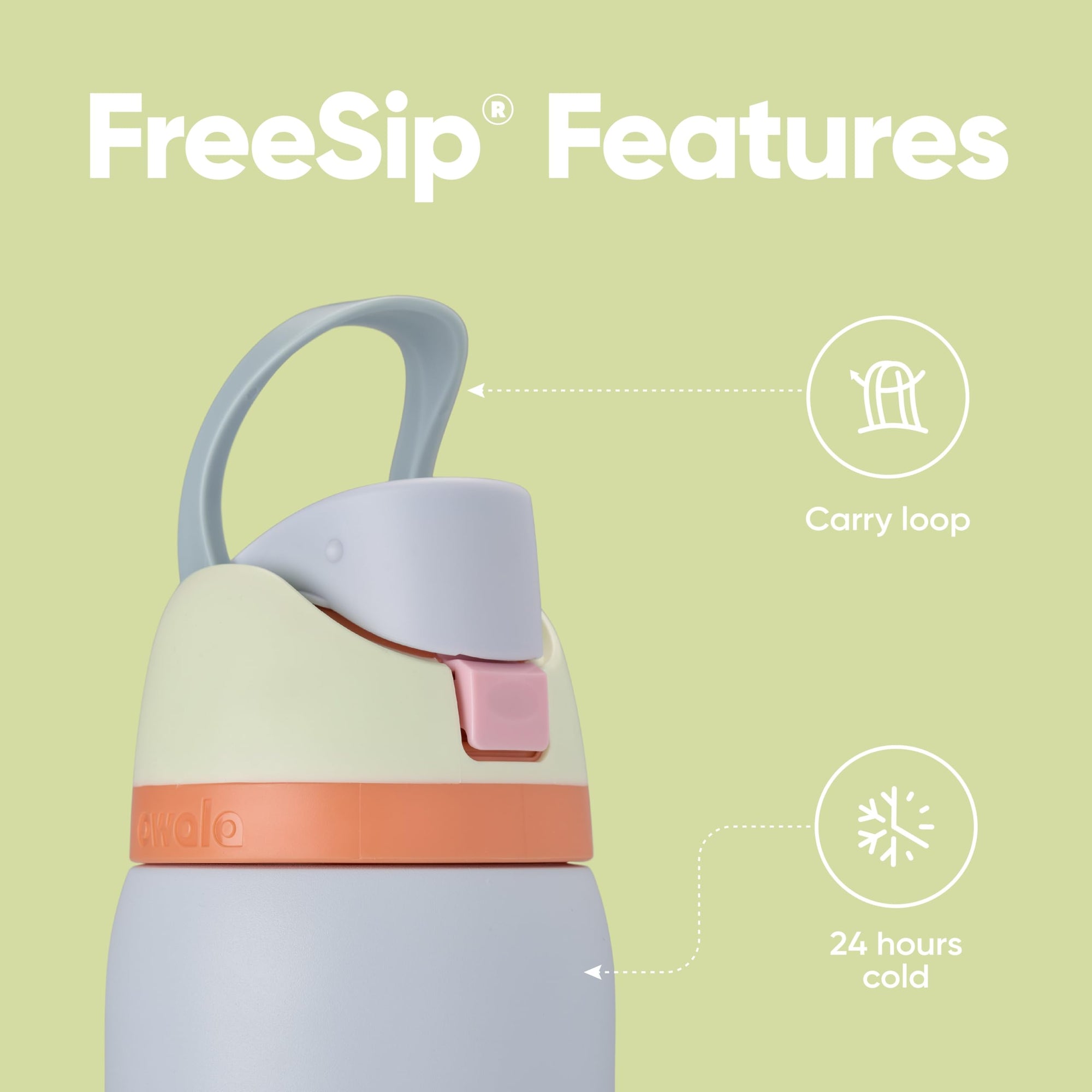 Owala Kids FreeSip Insulated Stainless Steel Water Bottle with Straw for Sports, Travel, and School, BPA-Free Sports Water Bottle, 16 oz, Celestial Sphere