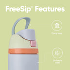 Owala Kids FreeSip Insulated Stainless Steel Water Bottle with Straw for Sports, Travel, and School, BPA-Free Sports Water Bottle, 16 oz, Celestial Sphere