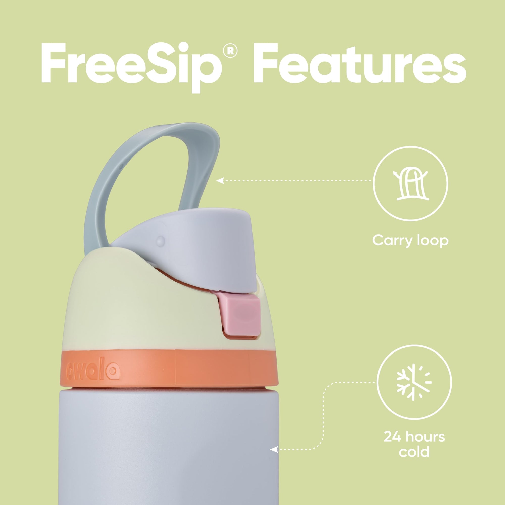 Owala Kids FreeSip Insulated Stainless Steel Water Bottle with Straw for Sports, Travel, and School, BPA-Free Sports Water Bottle, 16 oz, Celestial Sphere