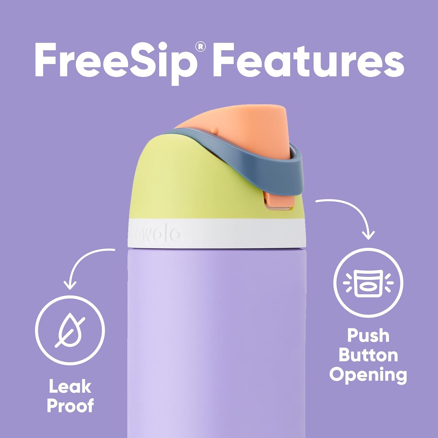 Owala Kids FreeSip Insulated Stainless Steel Water Bottle with Straw for Sports, Travel, and School, BPA-Free Sports Water Bottle, 16 oz, Celestial Sphere