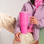 HydroJug Traveler - 40 oz Water Bottle with Handle & Flip Straw - Fits in Cup Holder, Leak Resistant Tumbler-Reusable Insulated Stainless Steel & Rubber Base - Gifts for Women & Men, Cape Cod