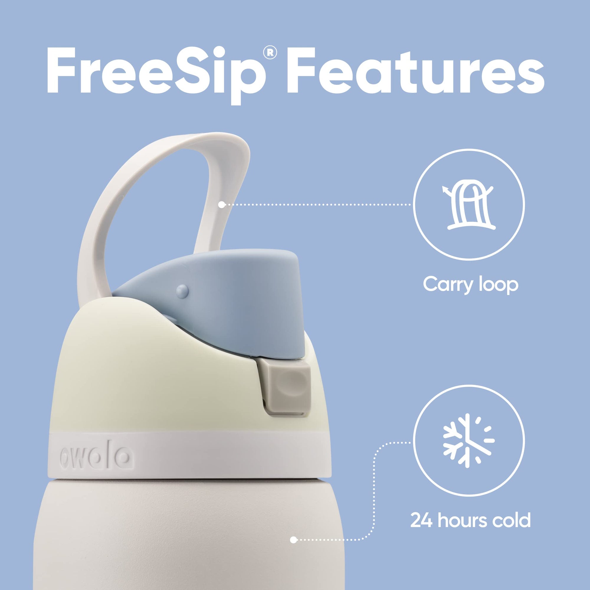 Owala Kids FreeSip Insulated Stainless Steel Water Bottle with Straw for Sports, Travel, and School, BPA-Free Sports Water Bottle, 16 oz, Celestial Sphere