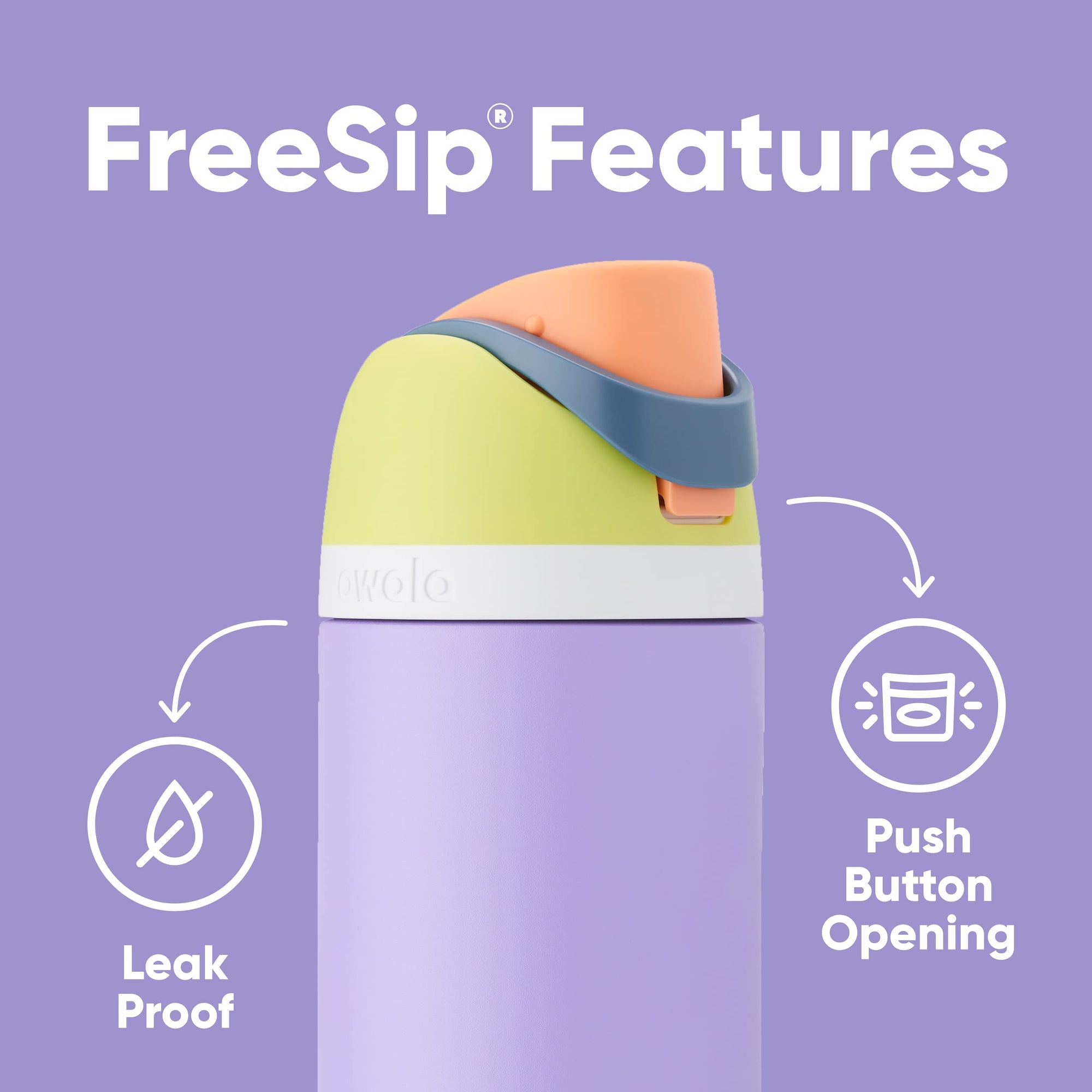 Owala Kids FreeSip Insulated Stainless Steel Water Bottle with Straw for Sports, Travel, and School, BPA-Free Sports Water Bottle, 16 oz, Celestial Sphere