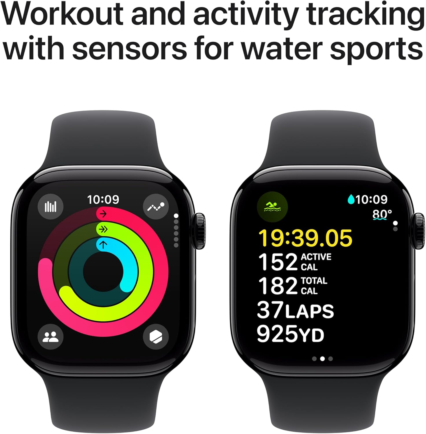Apple Watch Series 10 [GPS 42mm case] Smartwatch with Rose Gold Aluminium Case with Light Blush Sport Band - S/M. Fitness Tracker, ECG App, Always-On Retina Display, Water Resistant