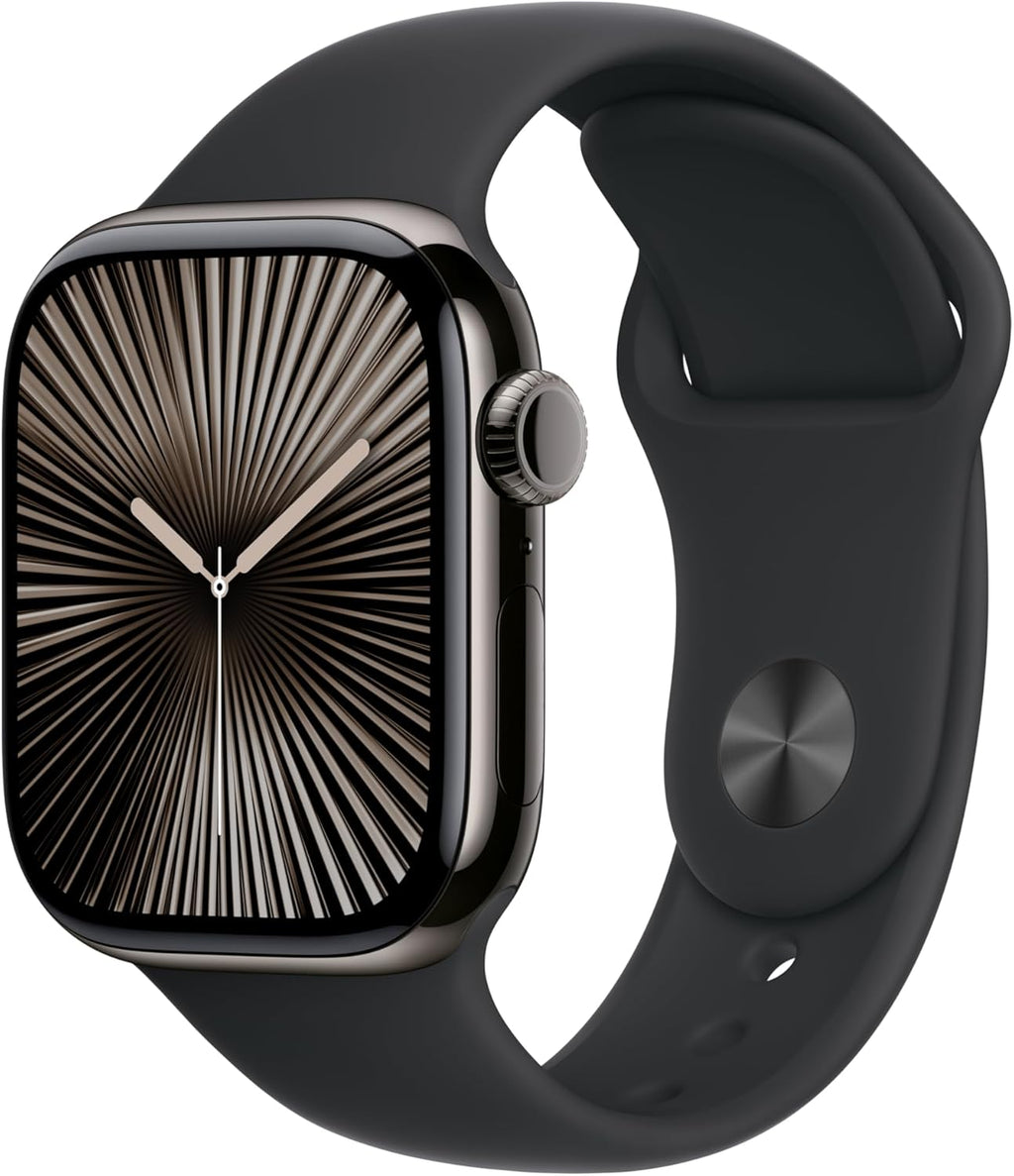 Apple Watch Series 10 [GPS 42mm case] Smartwatch with Rose Gold Aluminium Case with Light Blush Sport Band - S/M. Fitness Tracker, ECG App, Always-On Retina Display, Water Resistant