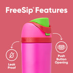 Owala Kids FreeSip Insulated Stainless Steel Water Bottle with Straw for Sports, Travel, and School, BPA-Free Sports Water Bottle, 16 oz, Celestial Sphere