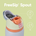 Owala Kids FreeSip Insulated Stainless Steel Water Bottle with Straw for Sports, Travel, and School, BPA-Free Sports Water Bottle, 16 oz, Celestial Sphere