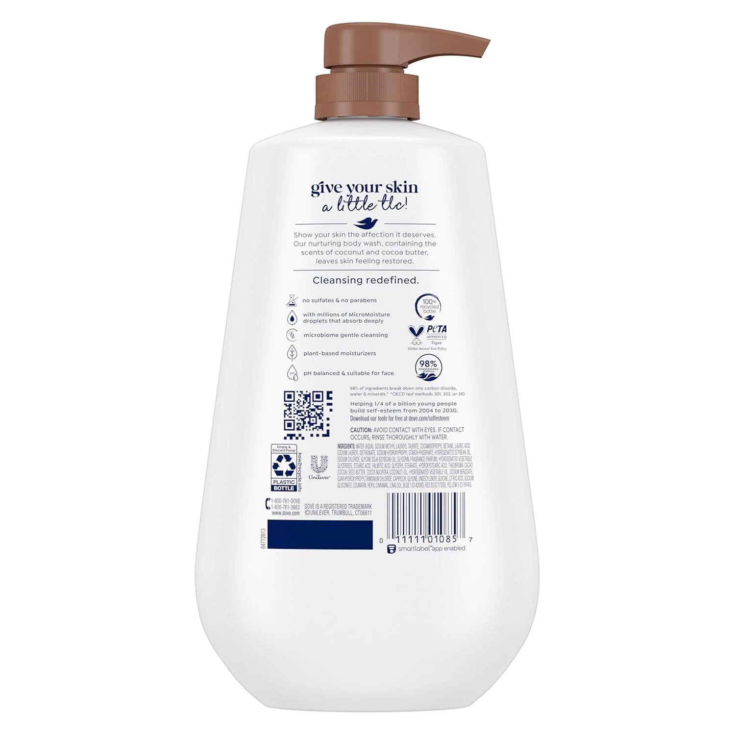 Dove Body Wash Deep Moisture for 24hr Lotion-Soft Skin Moisture Moisturizing Skin Cleanser with No Sulfates No Parabens 30.6 oz