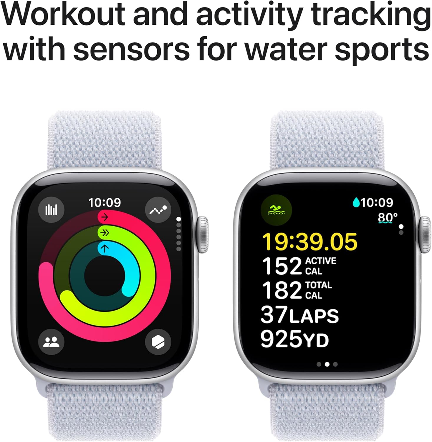 Apple Watch Series 10 [GPS 42mm case] Smartwatch with Rose Gold Aluminium Case with Light Blush Sport Band - S/M. Fitness Tracker, ECG App, Always-On Retina Display, Water Resistant