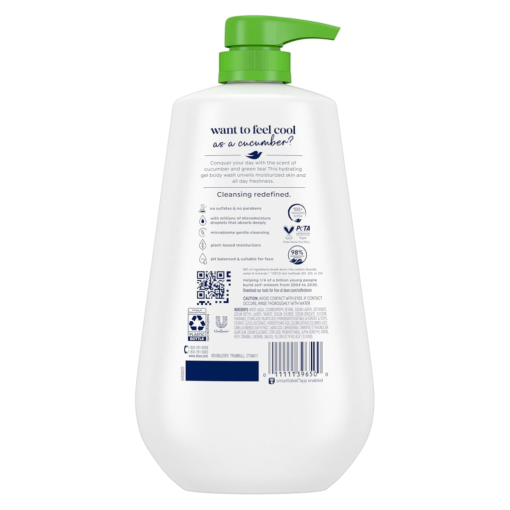 Dove Body Wash Deep Moisture for 24hr Lotion-Soft Skin Moisture Moisturizing Skin Cleanser with No Sulfates No Parabens 30.6 oz