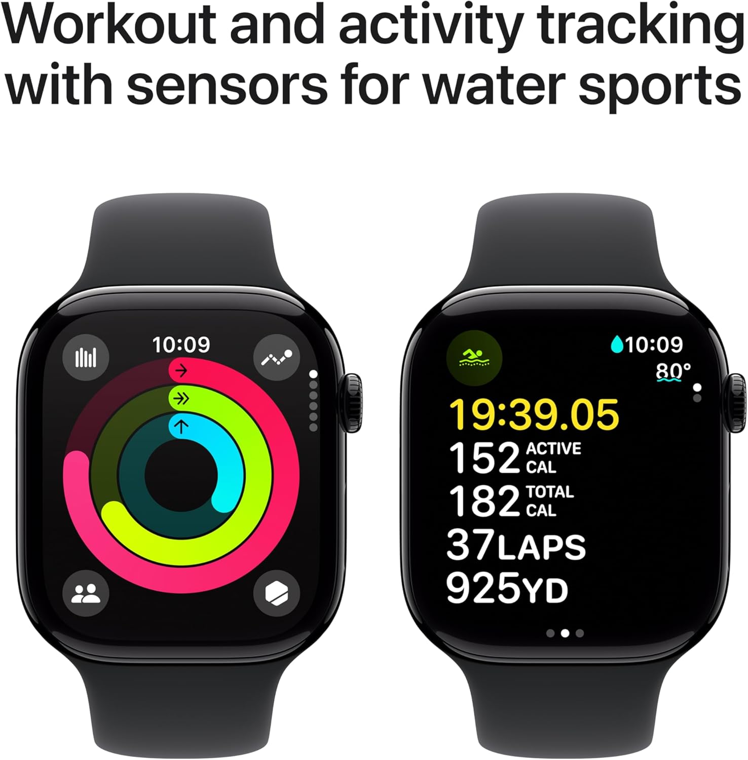 Apple Watch Series 10 [GPS 42mm case] Smartwatch with Rose Gold Aluminium Case with Light Blush Sport Band - S/M. Fitness Tracker, ECG App, Always-On Retina Display, Water Resistant