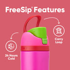 Owala Kids FreeSip Insulated Stainless Steel Water Bottle with Straw for Sports, Travel, and School, BPA-Free Sports Water Bottle, 16 oz, Celestial Sphere
