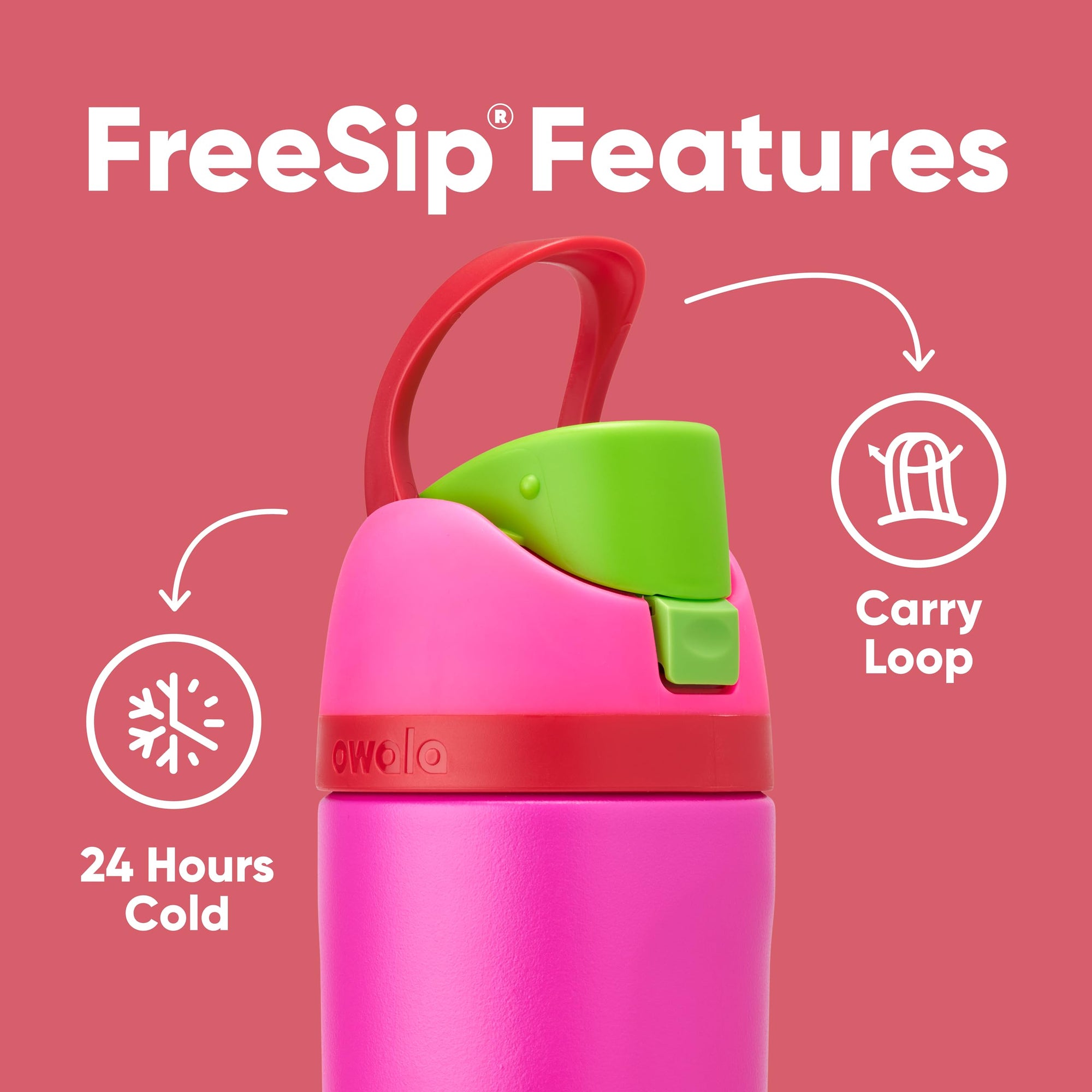 Owala Kids FreeSip Insulated Stainless Steel Water Bottle with Straw for Sports, Travel, and School, BPA-Free Sports Water Bottle, 16 oz, Celestial Sphere