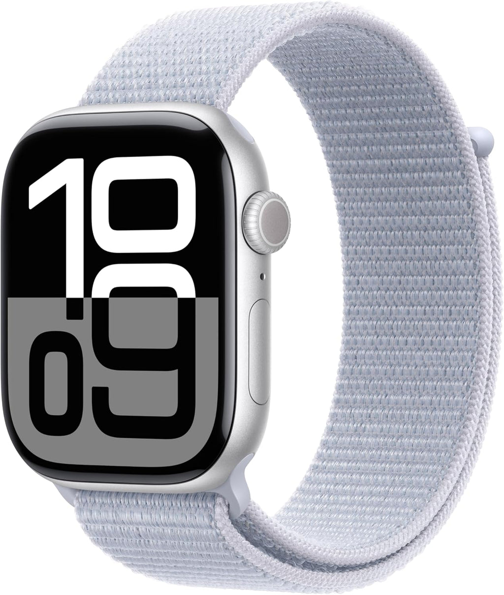 Apple Watch Series 10 [GPS 42mm case] Smartwatch with Rose Gold Aluminium Case with Light Blush Sport Band - S/M. Fitness Tracker, ECG App, Always-On Retina Display, Water Resistant