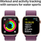 Apple Watch Series 10 [GPS 42mm case] Smartwatch with Rose Gold Aluminium Case with Light Blush Sport Band - S/M. Fitness Tracker, ECG App, Always-On Retina Display, Water Resistant
