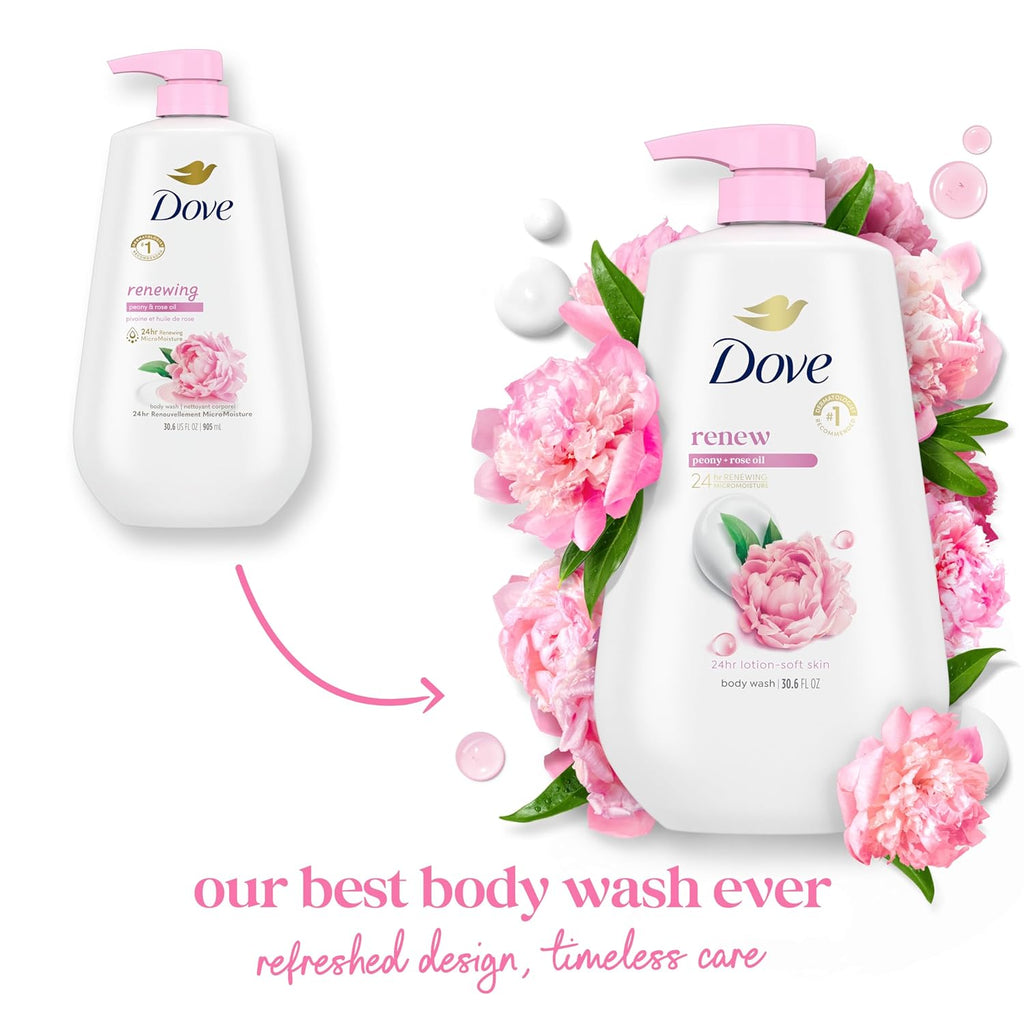 Dove Body Wash Deep Moisture for 24hr Lotion-Soft Skin Moisture Moisturizing Skin Cleanser with No Sulfates No Parabens 30.6 oz