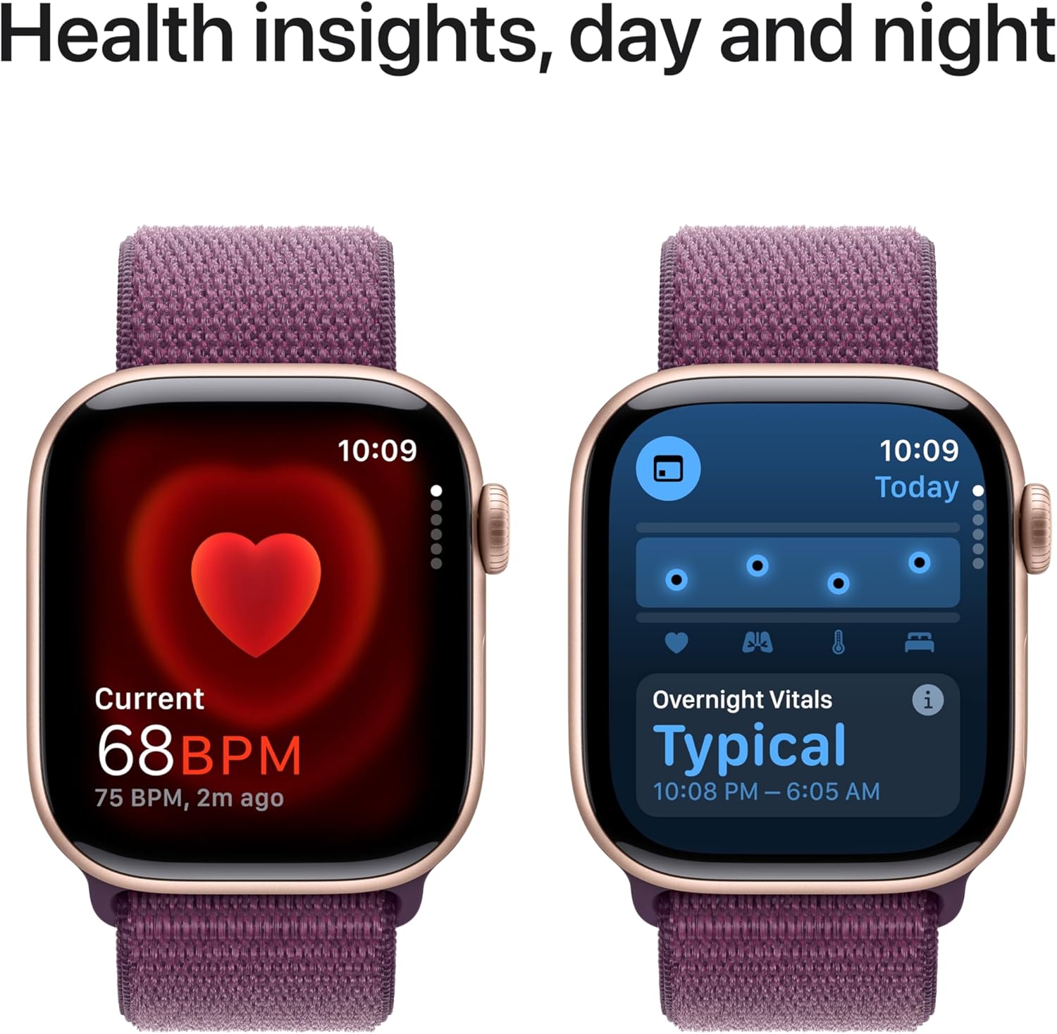 Apple Watch Series 10 [GPS 42mm case] Smartwatch with Rose Gold Aluminium Case with Light Blush Sport Band - S/M. Fitness Tracker, ECG App, Always-On Retina Display, Water Resistant