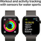 Apple Watch Series 10 [GPS 42mm case] Smartwatch with Rose Gold Aluminium Case with Light Blush Sport Band - S/M. Fitness Tracker, ECG App, Always-On Retina Display, Water Resistant