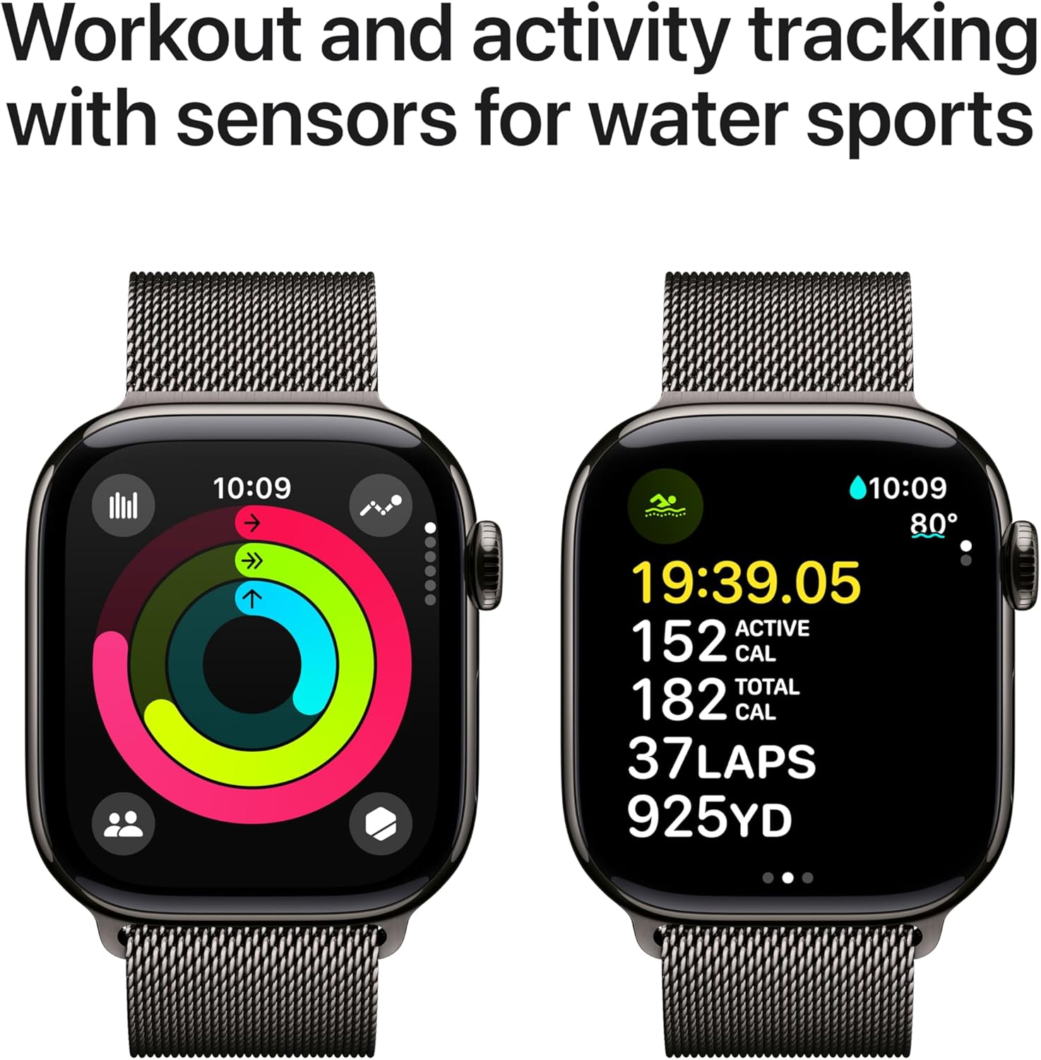 Apple Watch Series 10 [GPS 42mm case] Smartwatch with Rose Gold Aluminium Case with Light Blush Sport Band - S/M. Fitness Tracker, ECG App, Always-On Retina Display, Water Resistant