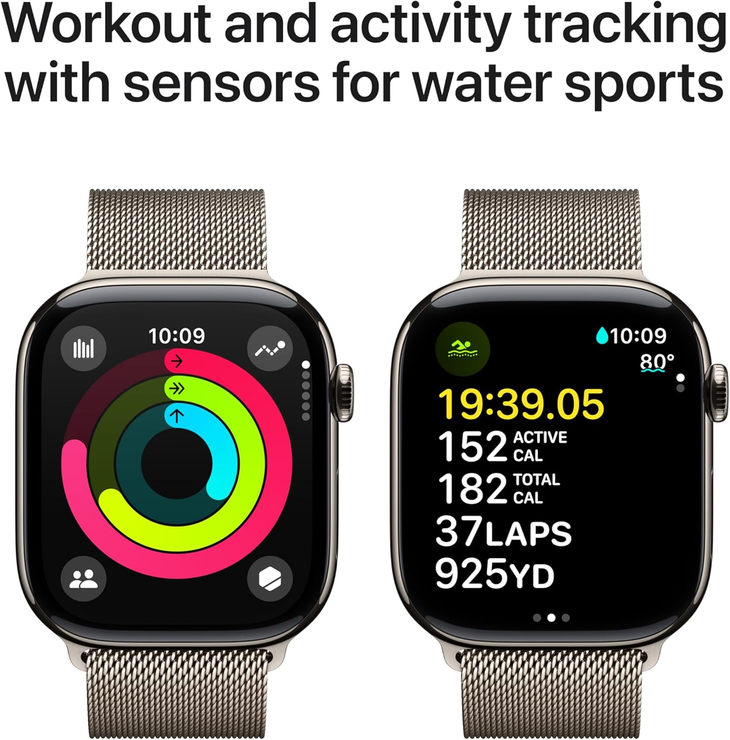Apple Watch Series 10 [GPS 42mm case] Smartwatch with Rose Gold Aluminium Case with Light Blush Sport Band - S/M. Fitness Tracker, ECG App, Always-On Retina Display, Water Resistant