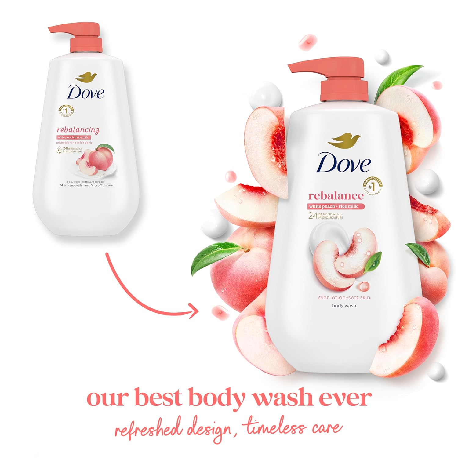 Dove Body Wash Deep Moisture for 24hr Lotion-Soft Skin Moisture Moisturizing Skin Cleanser with No Sulfates No Parabens 30.6 oz